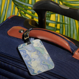 Étiquette À Bagage Champ de blé vintage Vincent Van Gogh avec cyprès