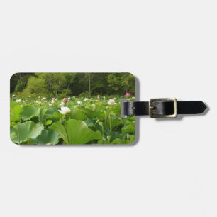Étiquette À Bagage Champ de fleurs de Lotus Jardin d'été