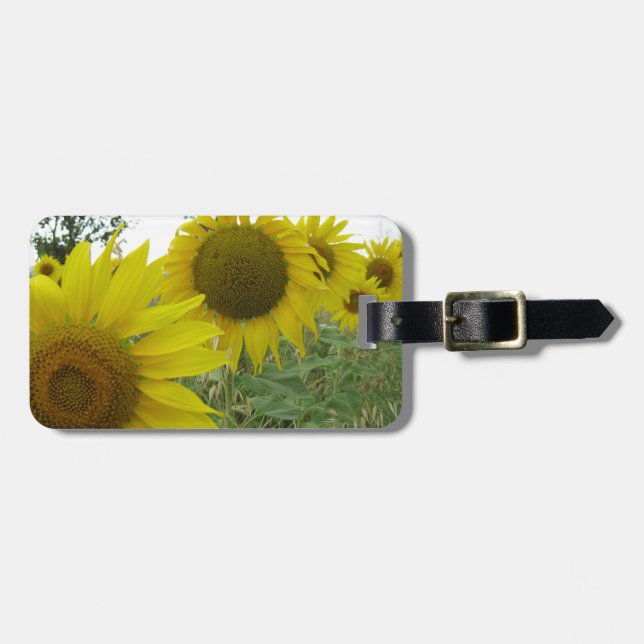 Étiquette À Bagage Champ de tournesol Bagage Balise avec bracelet en  (Devant horizontal)