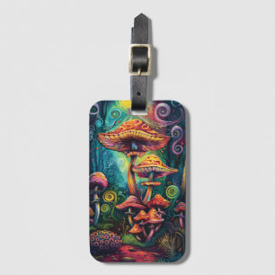 Étiquette À Bagage Champignons psychédéliques Oeuvre funky