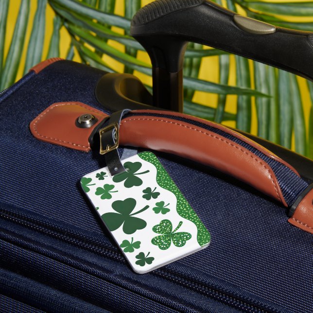 Étiquette À Bagage Chanceux Shamrocks  (Insitu Rectoal 1)