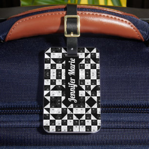 Étiquette À Bagage Chariboard de fleurs monochromes personnalisées