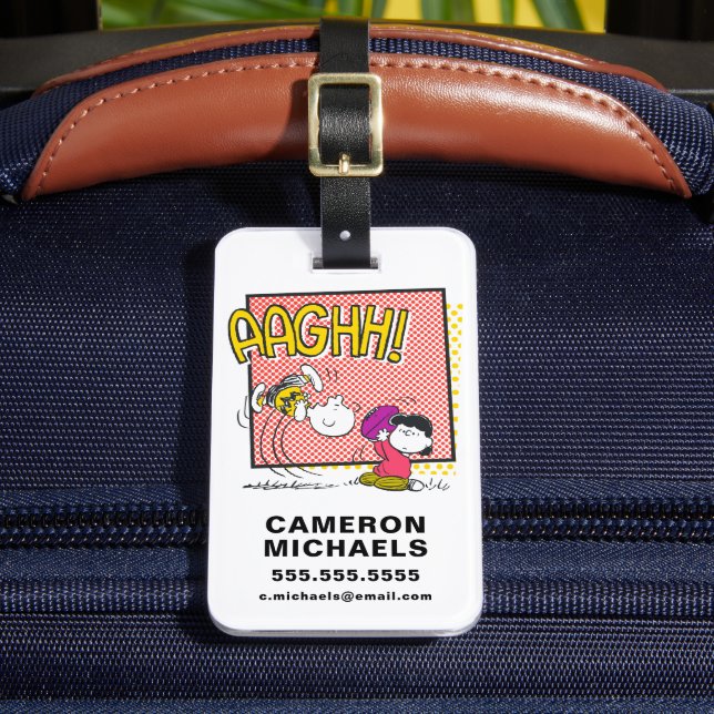 Étiquette À Bagage Charlie Brown et Lucy Football Comic Graphic (Insitu Rectoal 2)