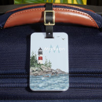 Charming Coastal Lighthouse Rocks Monogramme Nom