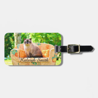 Étiquette À Bagage Chat British Shorthair personnalisé sur canapé ora