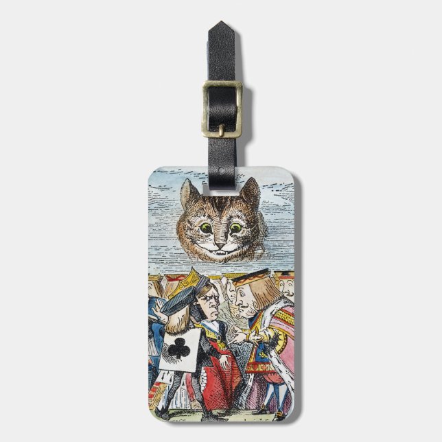 Étiquette À Bagage Chat de Cheshire, 1865 (Devant Vertical)