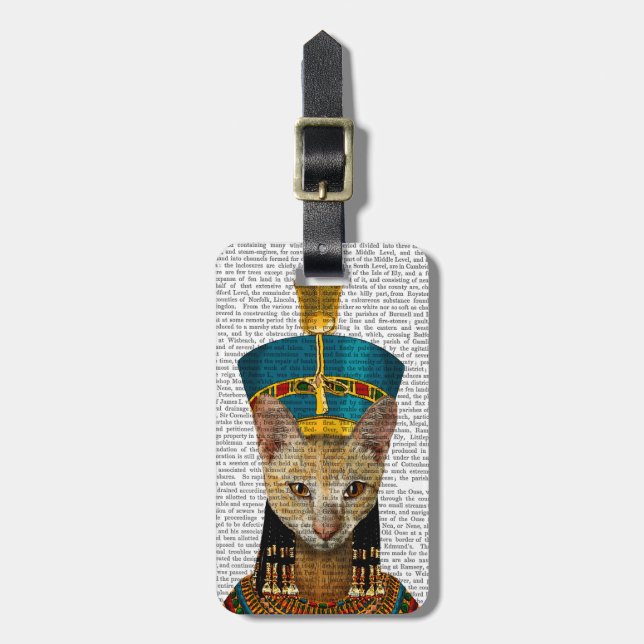 Étiquette À Bagage Chat de la reine égyptienne (Devant Vertical)