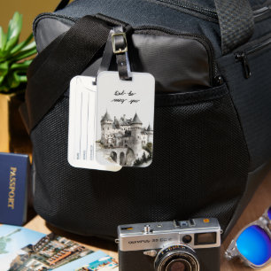 Étiquette À Bagage Château Hibou Vous Verrons Bien
