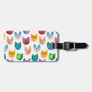 Étiquette À Bagage Chats aquarelles et amis
