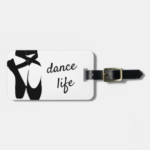 Étiquette À Bagage Chaussures en ballet noir et blanc La danse La vie