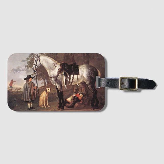 Étiquette À Bagage Cheval dans un paysage Aelbert Cuyp (Devant Horizontal)