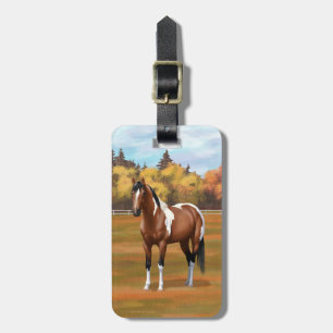 Étiquette À Bagage Cheval de peinture de Pinto Bay Brown dans les pât