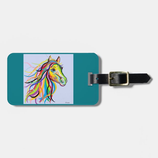 Étiquette À Bagage Cheval d'une couleur différente (Devant horizontal)