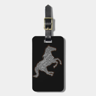 Étiquette À Bagage cheval noir
