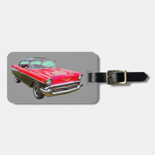 Étiquette À Bagage Chevrolet Bel Air Classic Car 1957 (Devant horizontal)