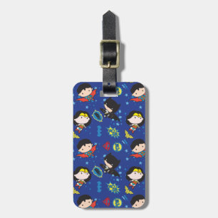 Étiquette À Bagage Chibi Wonder Woman, Superman et Batman Motif