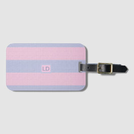 Étiquette À Bagage Chic Candy personnalisable rose et bleu ciel