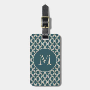 Étiquette À Bagage Chic Emerald ivoire diamant Motif sur mesure Monog