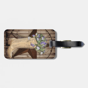 Étiquette À Bagage Chic Fleur sauvage Texas Star Western cowgirl coun