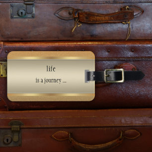 Étiquette À Bagage Chic Gold Metallic Glitter Luggage Tag