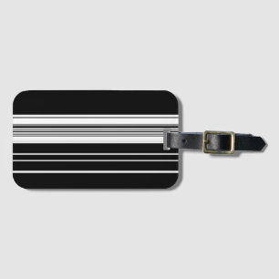 Étiquette À Bagage Chic noir rayé