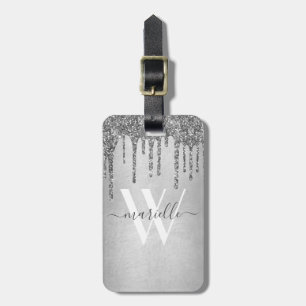 Étiquette À Bagage Chic Silver Parties scintillant Drives Sparkles No
