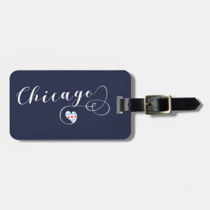 Étiquette À Bagage Chicago Heart Luggage Modèle, Illinois