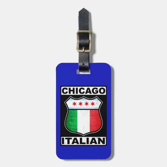Étiquette À Bagage Chicago Italien Américain Modèle de balise de baga (Devant Vertical)