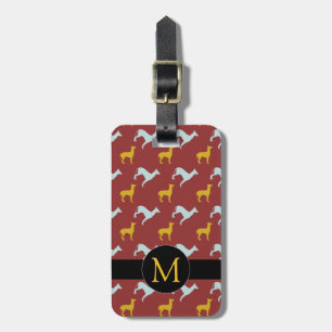 Étiquette À Bagage Chien Année Zodiac Anniversaire Monogramme Bagage 