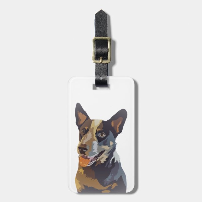 Étiquette À Bagage Chien de bétail australien | (Devant Vertical)
