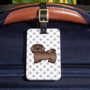 Étiquette À Bagage Chien de dessin animé mignon Havanais au chocolat