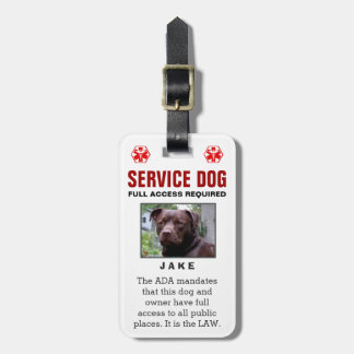 Étiquette À Bagage Chien de service - insigne requis par accès