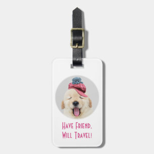Étiquette À Bagage Chien et chat mignon, Voyage, Personnaliser le mes
