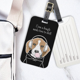 Étiquette À Bagage Chien frais avec Bubblegum mignon Beagle amusant