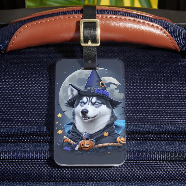 Étiquette À Bagage Chien Husky Enchanted : Délice d'Halloween magique (Insitu Rectoal 2)