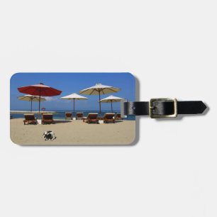 Étiquette À Bagage Chien sur la plage