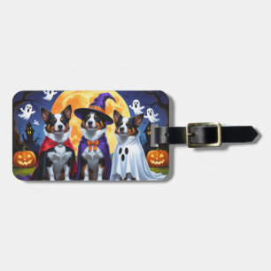 Étiquette À Bagage Chiens de bétail australiens Citrouille Halloween 