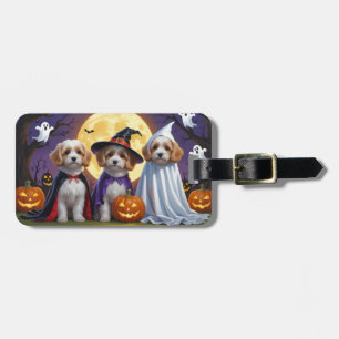 Étiquette À Bagage Chiens de Coton De Tulear Citrouille Halloween Fun