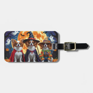 Étiquette À Bagage Chiens de Papillon Citrouille Halloween Funny