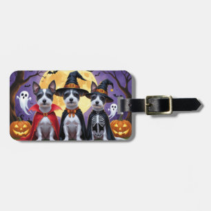 Étiquette À Bagage Chiens de Rat Terrier Citrouille Halloween Funny