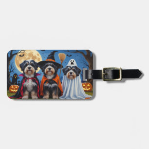Étiquette À Bagage Chiens Havanais Citrouille Halloween drôle
