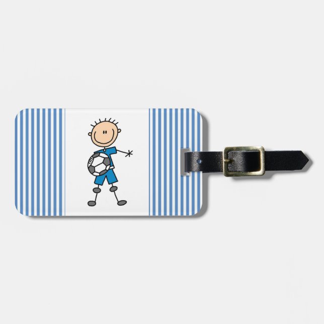 Étiquette À Bagage Chiffre uniforme bleu cadeaux de bâton de garçon (Devant horizontal)