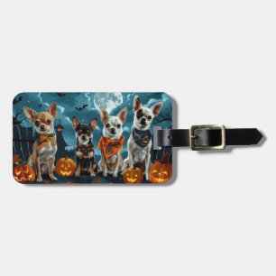 Étiquette À Bagage Chihuahua Halloween Éffrayant