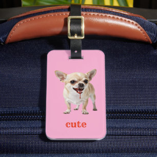 Étiquette À Bagage Chihuahua Mignon Personnalisé Agressif Méchant Vic