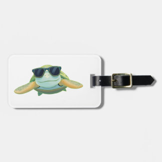 Étiquette À Bagage Chill Sea Turtle with Sunglasses
