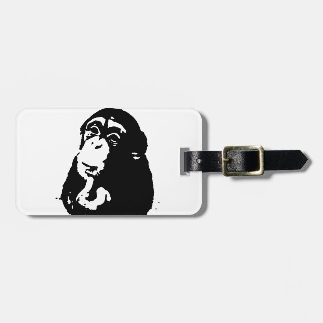 Étiquette À Bagage Chimpanzé Pop Art Thinking (Devant horizontal)