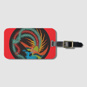 Étiquette À Bagage "Chinese Dragon-Peacock"