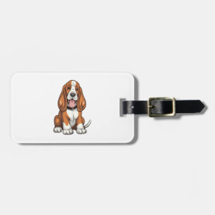 Étiquette À Bagage Chiot Kawaii Basset