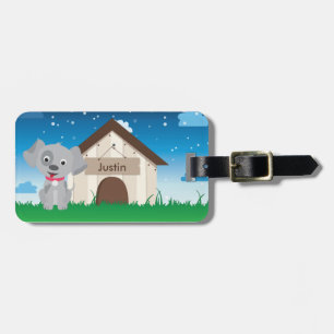 Étiquette À Bagage Chiot ou chien mignon et espiègle