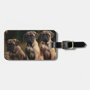 Étiquette À Bagage Chiots Bullmastiff Délice d'Automne Citrouille